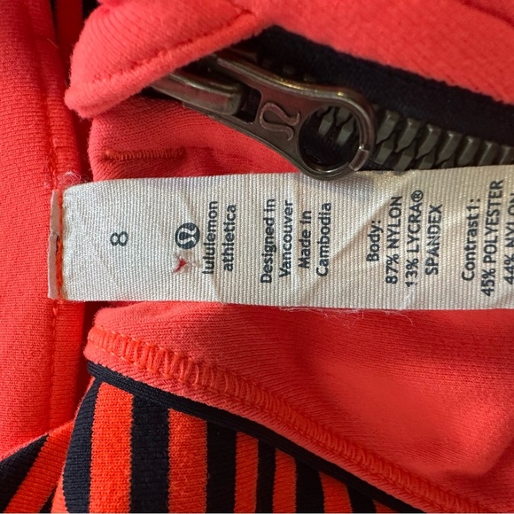 Lululemon Forme Classic Stripe Light Flare Inkwell Zip Front Athletic Jacket 8 - Picture 7 of 11
